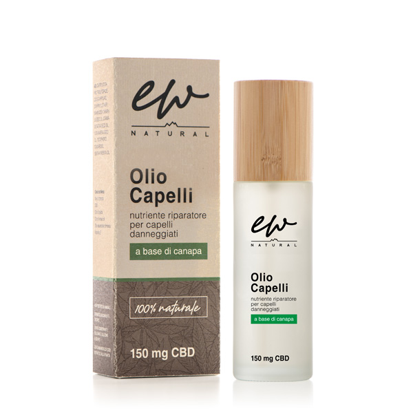 Olio capelli a base di canapa e CBD